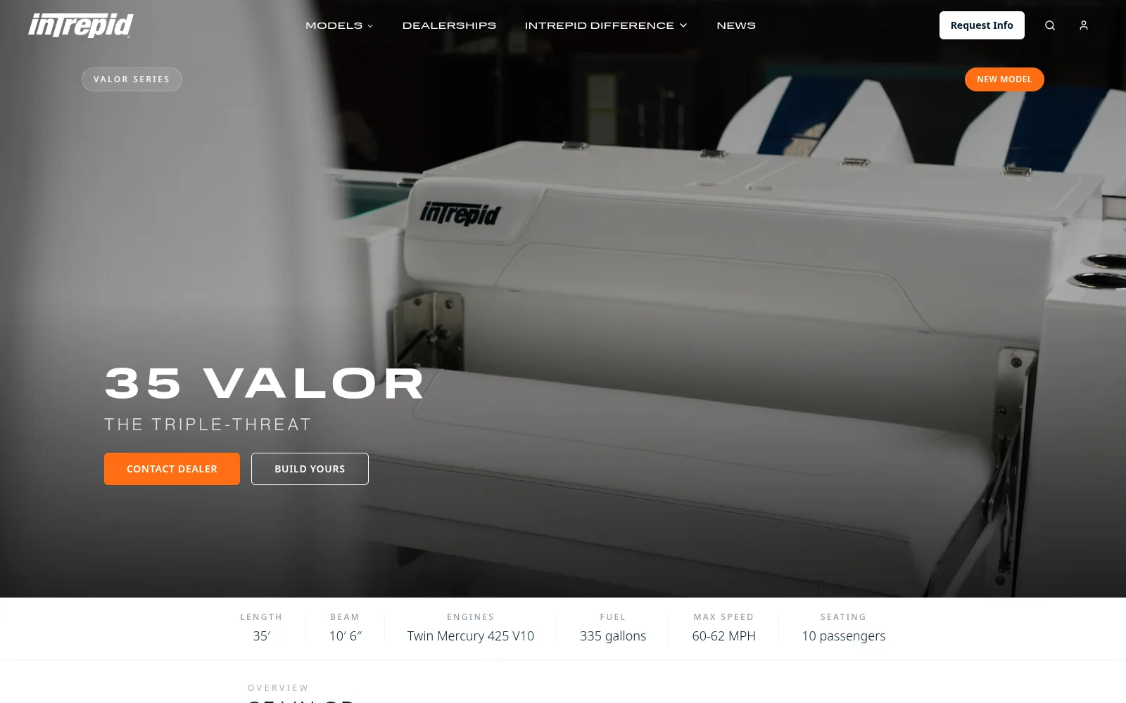Intrepid 35 Valor model page